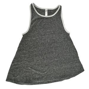 LAT Girls Racerback Tank Top Youth Large Smoke Melange White Trim